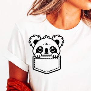 Koala In Pocket Svg, Cute Koala Svg, Koala Svg, Koala Cricut Svg File, Koala Silhouette, Funny Pocket Svg, Cute Koala Shirt Svg