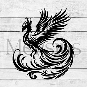 Phoenix SVG PNG, Phoenix Clipart, Svg oiseau Phoenix, Silhouette Phoenix, Phoenix Png, fichier de coupe Cricut Phoenix, Phoenix chemise Svg