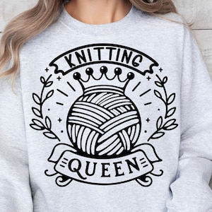 Stricken Quenn svg, Stricken svg, häkeln svg, Stricken Png, Stricker svg, Wollknäuel svg, Garn svg, Strickdesign, Stricken svg, häkeln