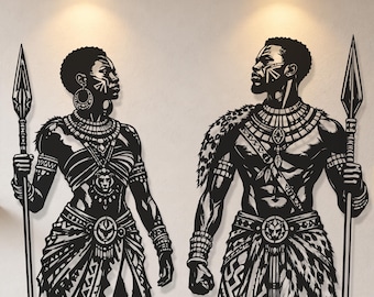African Metal Wall Decor, African Wall Art, Tribal Metal Wall Decor, African Home Decor, African Wall Decor, Woman Warrior Wall Art