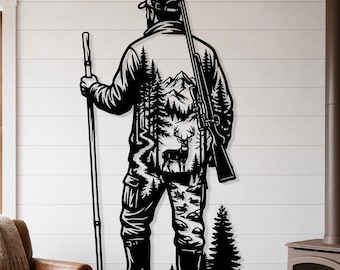 Deer Hunter Metal Sign, Deer Hunting Wall Hanging, Hunter Gift, Cabin Sign, Fathers Day Gift, Hunter Metal Wall Art, Hunter Sign