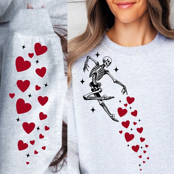 Valentines Day Skeleton Svg, Funny Valentines Day, Skeleton Valentine Svg, Funny Skeleton, Sleeve Valentine Svg, Skull Valentines Day Png