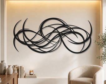Modern Curved Metal Wall Art, Large Abstract Sign,  Office Decoration Metal Decor, abstract metal art, modern wall decor