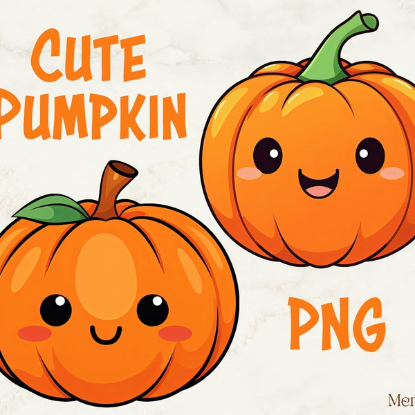 Cute Pumpkin Clipart, Sweetie Pumpkin, Halloween Pumpkin Png, Cute Pumpkin Png, Cute Pumpkin Bundle, Halloween Pumpkin, Kawaii Pumpkin