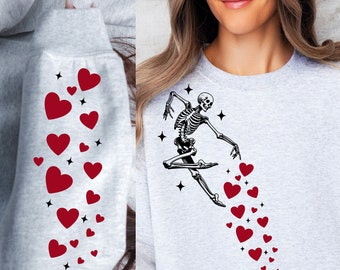 Valentines Day Skeleton Svg, Funny Valentines Day, Skeleton Valentine Svg, Funny Skeleton, Sleeve Valentine Svg, Skull Valentines Day Png