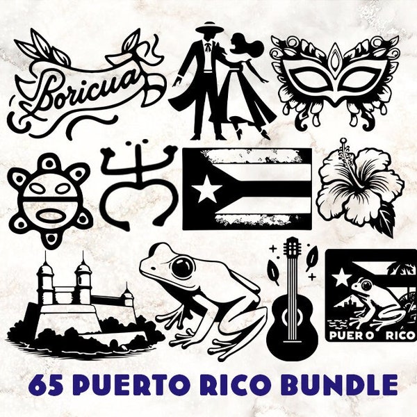 Puerto Rico 65 Bundle Svg, Puerto Rico Png, Taino Svg, Puerto Rico Flag Svg, Puerto Rico Taino, Puerto Rico Bundle, Boricua Svg, Coqui Svg