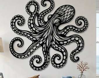 Octopus Metal Wall Art, Nautical Bathroom Decor, Octopus Bathroom Decor, Octopus wall art, Octopus sign