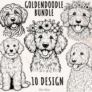 Goldendoodle SVG Bundle, Goldendoodle SVG, Goldendoodle Clipart, Golden Doodle Shirt SVG, Doodle Mom SVG, Floral Goldendoodle, Silhouette