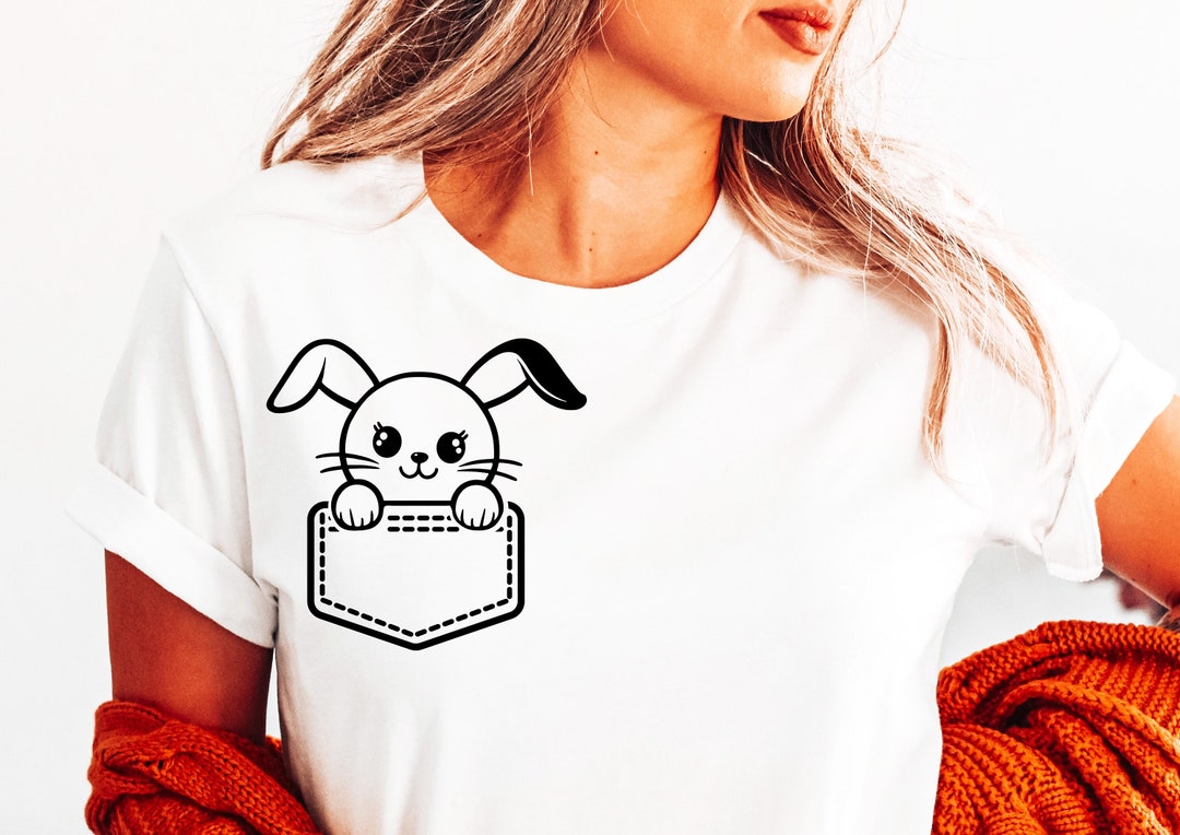 Bunny in Pocket Svg Png, Cute Farm Animal Svg, Cute Bunny Svg, Pocket ...