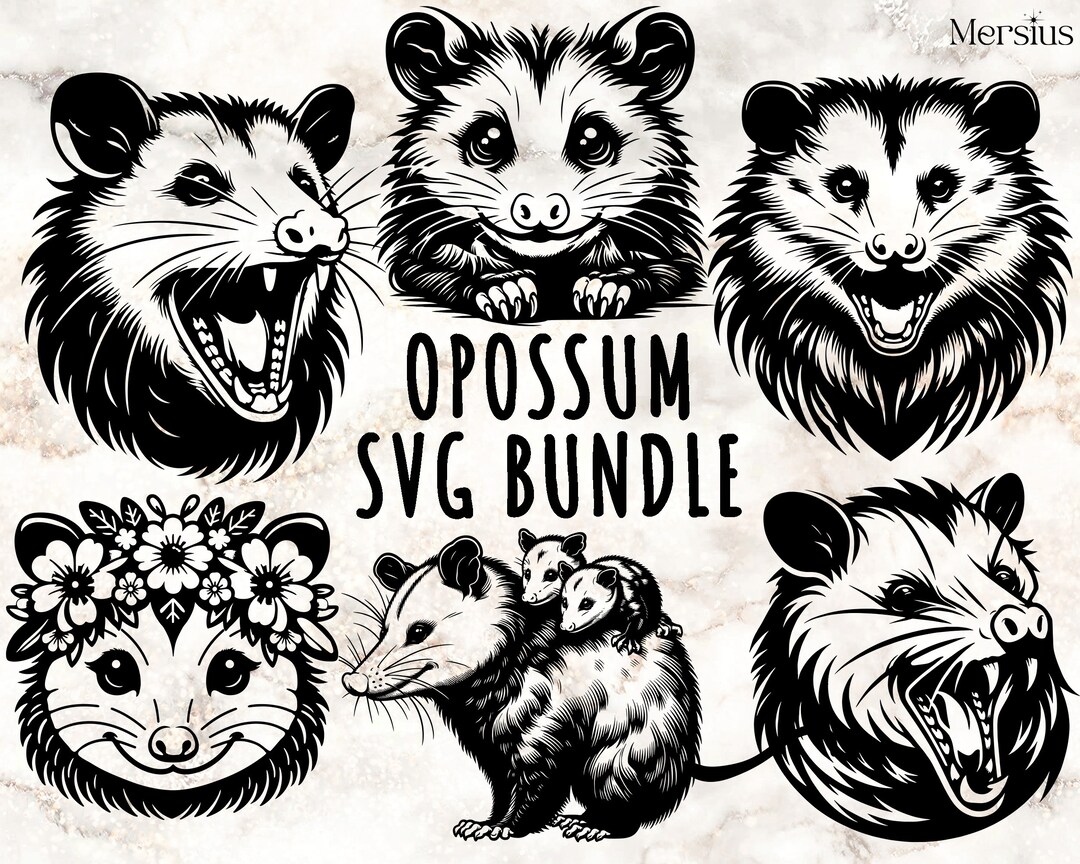 9 Opossum Svg Bundle, Opossum Svg, Opossum With Flowers Svg, Virginia