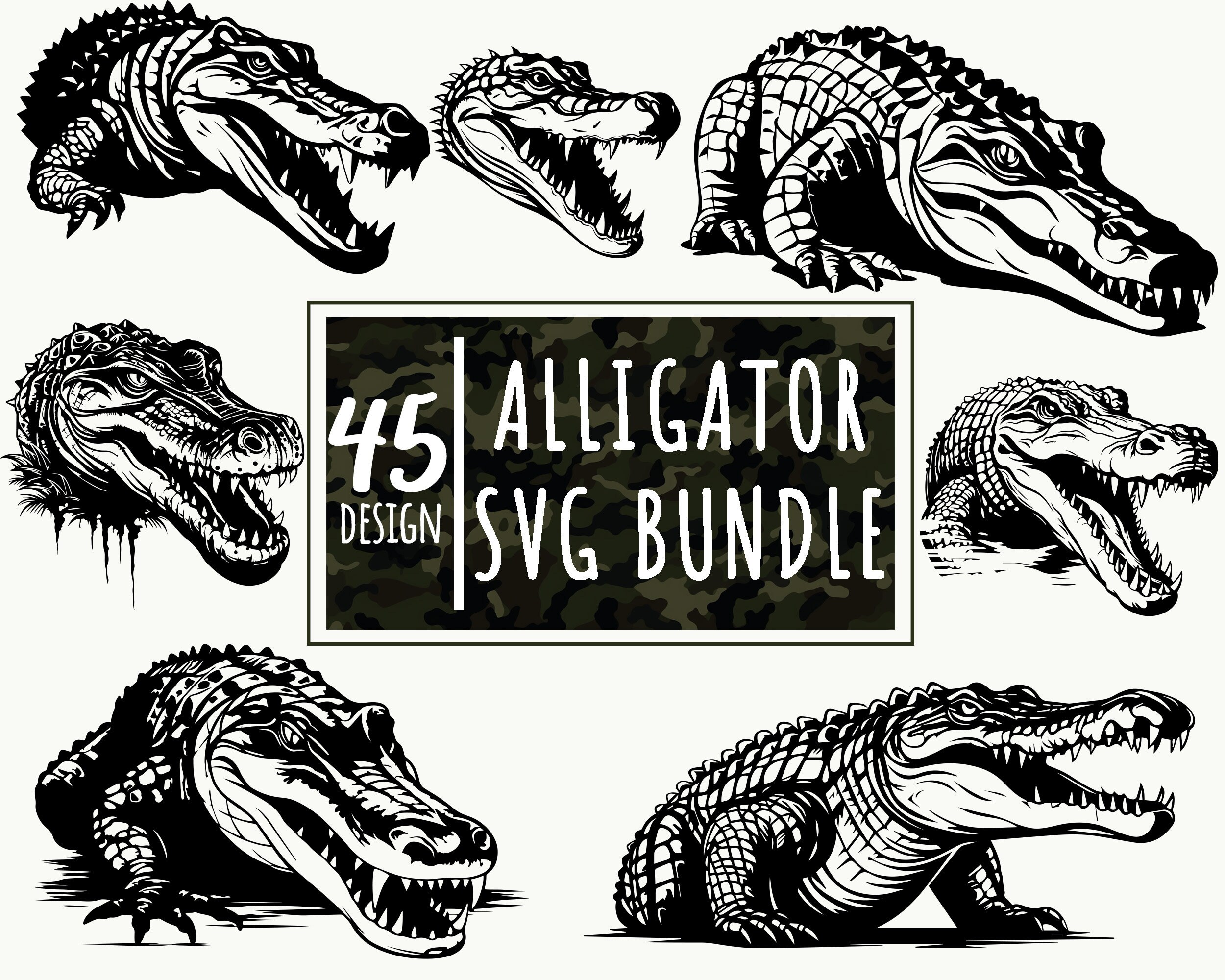 Alligator SVG Bundle, Alligator Svg, Alligator Png, Alligator Clipart ...