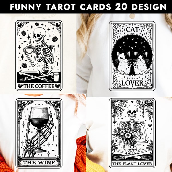 20 Funny Tarot Cards Bundle Svg, Tarot Cards Svg, Tarot Svg, Cute Tarot Cards, Tarot Bundle Svg, Svg Tarot, Skeleton Love Svg, Tarot Bundle