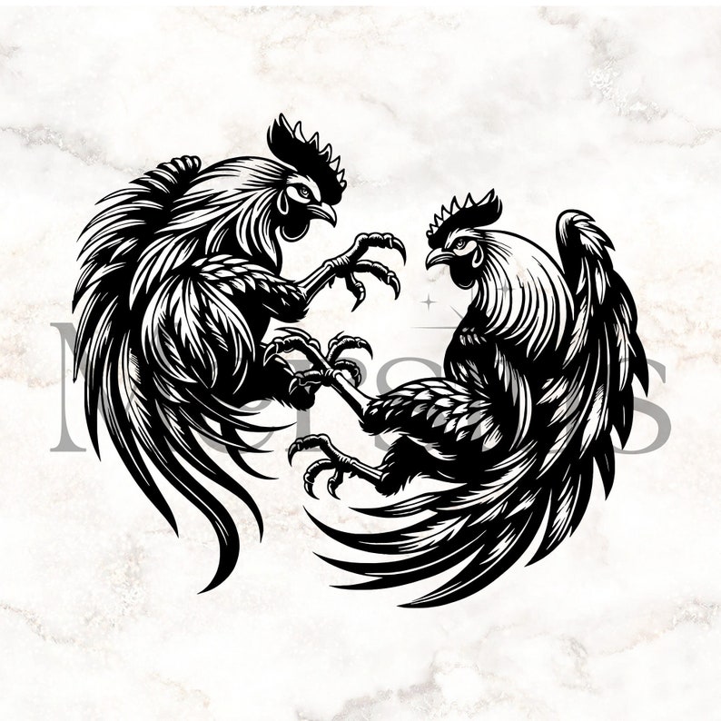 Cockfighting Svg, Cockfighting Clipart, Fighting Rooster Svg, Fighter Chicken Svg, Cockfighting Silhouette, Cock Fighting Svg image 1