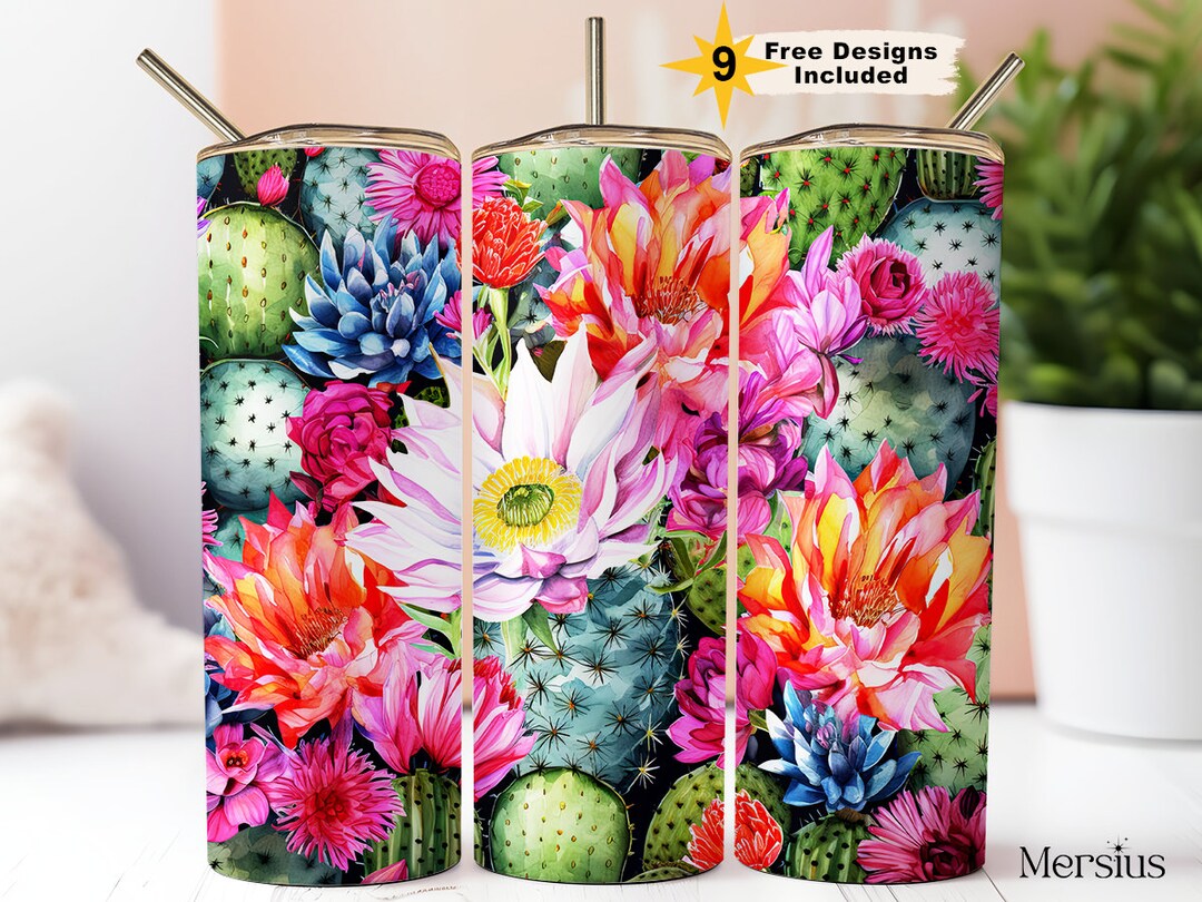 Cactus 20 Oz Skinny Tumbler Png Sublimation Design Succulent - Etsy