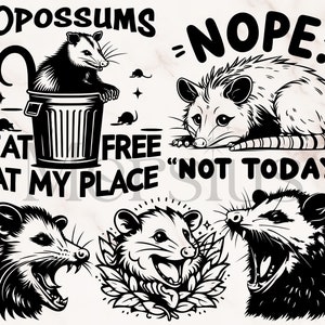Possum SVG Bundle, drôle Opossum SVG, Opossum Clipart, mignon Opossum SVG, Possum Clipart, Opossum SVG, Possum Png, Opossum Cricut SVG, Png