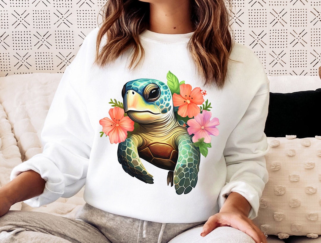 Neon Floral Turtles Crewneck