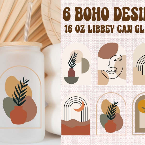 Boho Svg, Boho Style, Boho Svg Bundle, Boho Elements Clipart, Beer Can Glass,  16 Oz Can Glass, Boho Rainbow Svg, Beer Can Glass, Hippie Svg