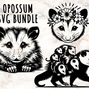 9 Opossum Svg Bundle, Opossum Svg, Opossum With Flowers Svg, Virginia