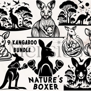 Känguru-Svg-Bundle, Känguru-Szene, Känguru-Clipart, niedliche lustige Känguru-Svg, Känguru-Clipart, Känguru-Svg, Baby-Känguru-Svg