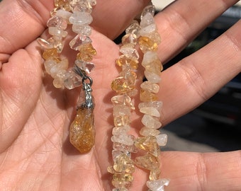 Natural Citrine Necklace, Raw Citrine Necklace, Citrine crystal Necklace, Woman Necklace, Woman Gift Necklace, Healing Citrine Necklace