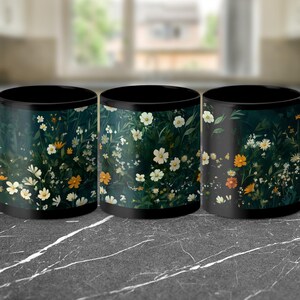 Taza con diseño de bosque y naturaleza: pradera sombreada, taza de café de 11 oz con estampado de bosque, regalo ecológico para amantes de la naturaleza y las plantas