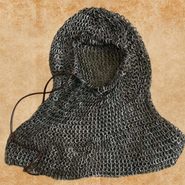 Chain mail Hood * 9mm Flat ring Riveted hood /Coif LARP Cosplay * LAP-299 Christmas Gift