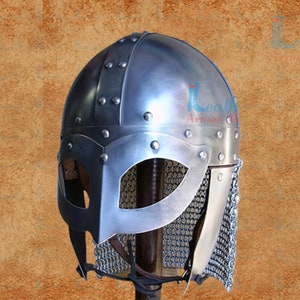 Battle Ready Viking Helmet, Viking warrior battle ready helmet Chainmail with Inner Leather Liner, LAP-237 Mother's Day
