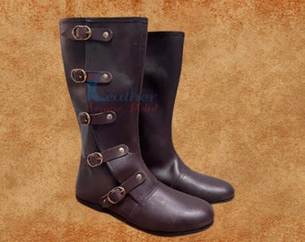 Leather Boots, Men's Boots, Medieval Boots, Custom Made, LAP-006 Valentine Gifts