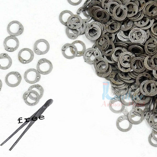 Chain mail Rings 6mm, 7mm,8mm or 9mm Flat rings with Round Rivets Riveted Chainmail Rings Steel Loose tool free LAP-341 Mother's Day