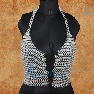 Chain mail Dress Aluminium Wire 10MM Rings Chain mail Top, LAP-308 Valentine Gifts