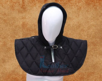 Medieval Padded Arming Hood with Collar, chainmail coif LAP-147 Valentine Gifts
