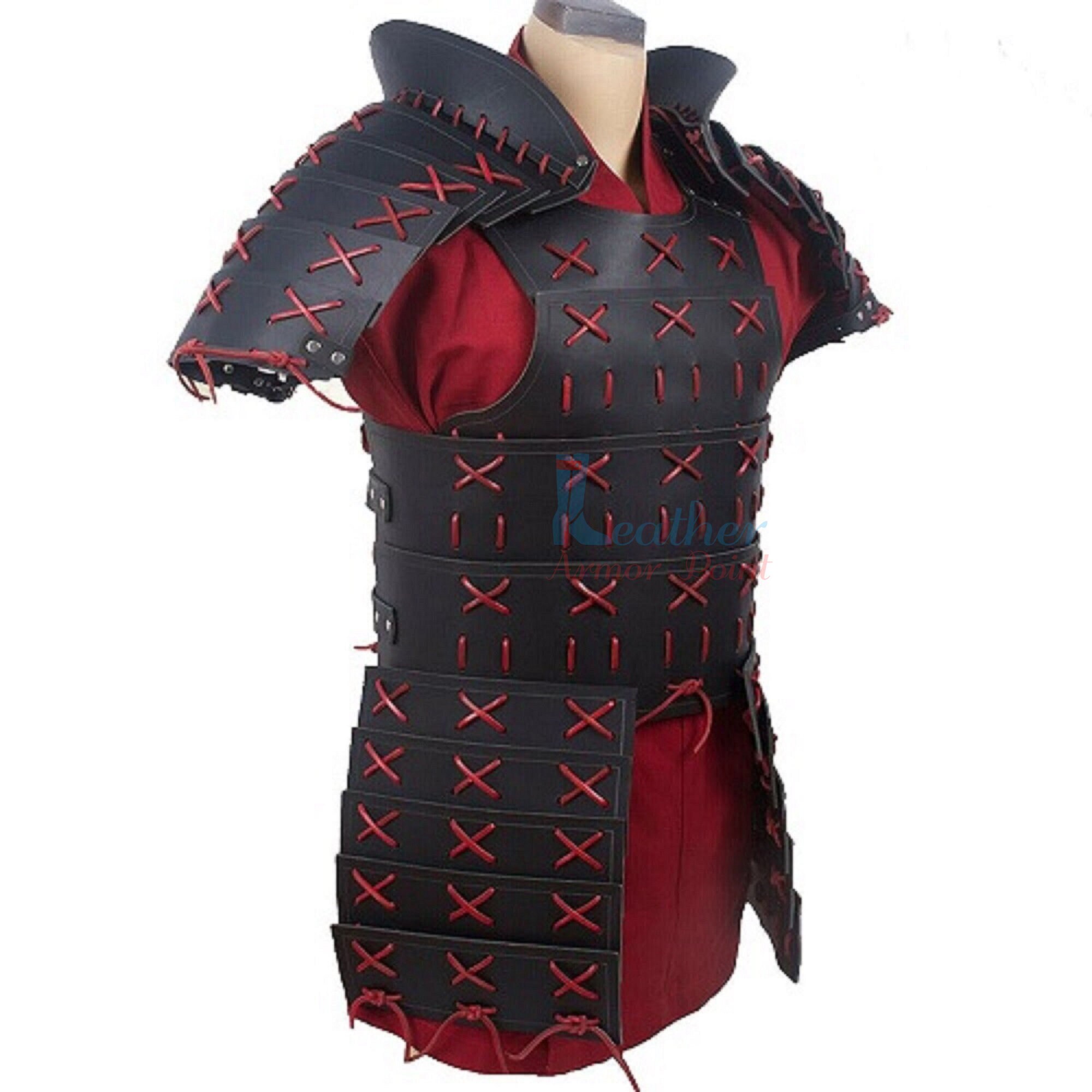 Leather Samurai Armor Black and Red Samuria Armor Christmas Gift - Etsy