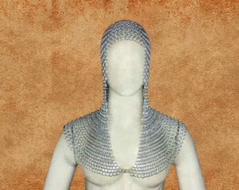 Chainmail Hood - 10mm butted Aluminum Coif / Hood for larp and Medieval Costume Birthday Gift , LAP-269 Valentine Gifts