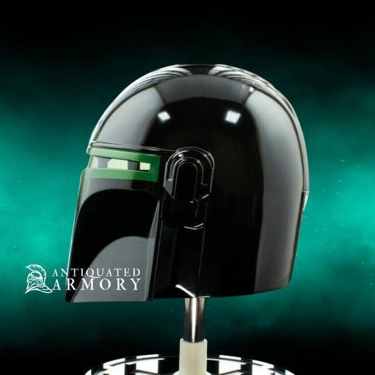 Premium Mandalorian Helmet Beskar Steel Design, Authentic Star Wars Cosplay Armor, Green