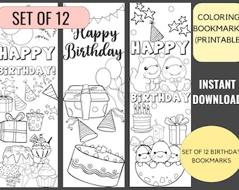 Coloring bookmarks for kids, birthday bookmarks, coloring bookmarks printable, printable color your own, craft, art, classroom activity