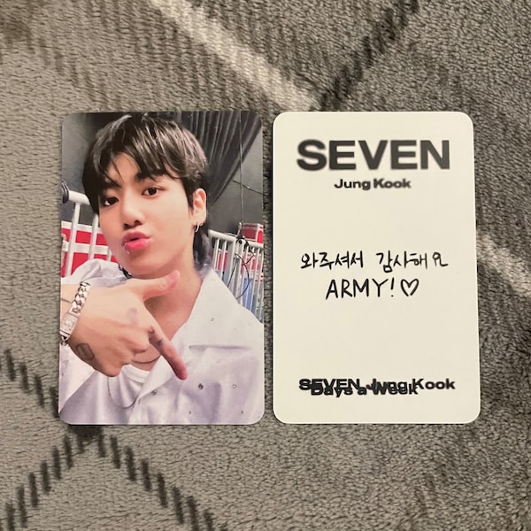 Bts Jungkook JK Seven Broadcast Inki-gayo Replica Fanmade Handmade PC Photocard LOMO Card