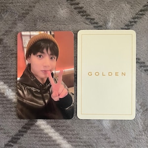 Réplica de transmisión de presentación en vivo de BTS Jungkook JK Golden Live on Stage, tarjeta fotográfica para PC hecha a mano hecha por un fan, tarjeta LOMO Suchwita