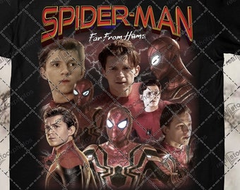 T-shirt Spiderman Personnalisé - T-shirt Blanc Marvel Comics, 100% Coton, Cadeau Anniversaire Pour Garçon