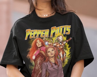 PEPPER POTTS / Pepper Potts Iron Man Camiseta / Pepper Potts Cartoon Avengers / Pepper Cartoon Avenger Sudadera / Pepper Potts Avengers
