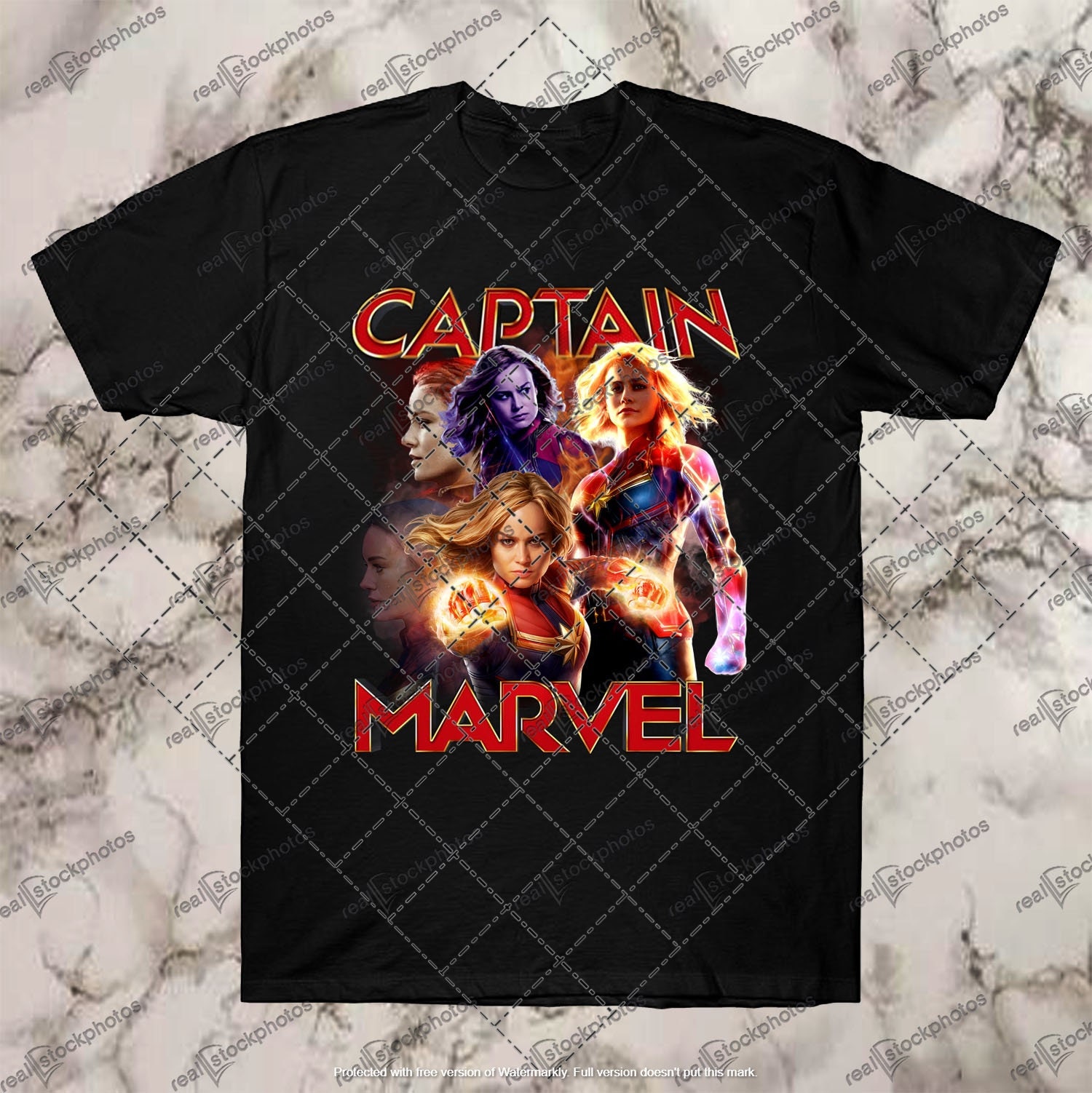 Captain Marvel T Shirt Mens CAPTAIN MARVEL Brie Larson Captain