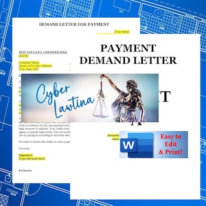 Carta de demanda de pago - Redactada por un abogado - Formato Word - ¡Fácil de editar e imprimir!