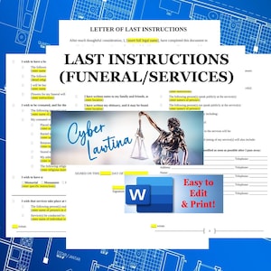 Last Instructions for Funeral and Services - Professionally Drafted by ...