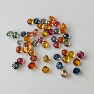 Natuurlijke meerkleurige saffier ronde vorm 4 mm facetgeslepen AAA-kwaliteit