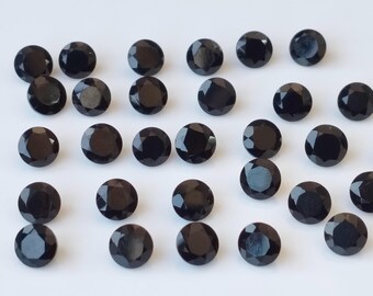 Natural Black Spinel 11mm Round Faceted Super Top Quality- Black spinel Round Faceted Loose Gemstone