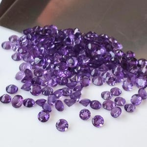 Natürliche Amethyst Rund facettiert 3,5 mm AAA-Qualität, lose Amethyst Rundschliff Edelsteine