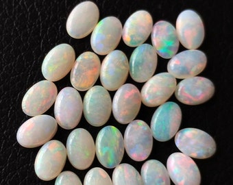 Cabochon ovale opale australienne solide naturelle de 5x7 mm, pierres précieuses en vrac de qualité AAA flashy pour la fabrication de bagues et de bijoux