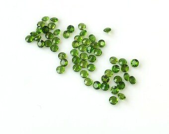 Natural Chrome Diospide 2 mm Round Faceted AAA Quality- Loose Gems For Jewelry Making