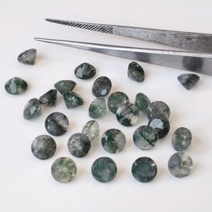 Natürliche grüne Moos Achat Runde 9 mm facettierte AAA Qualität - Achat Rundschliff facettierte lose Edelstein für die Schmuckherstellung