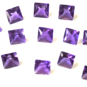 Natural Amethyst square princess cut 3 mm AAA Quality