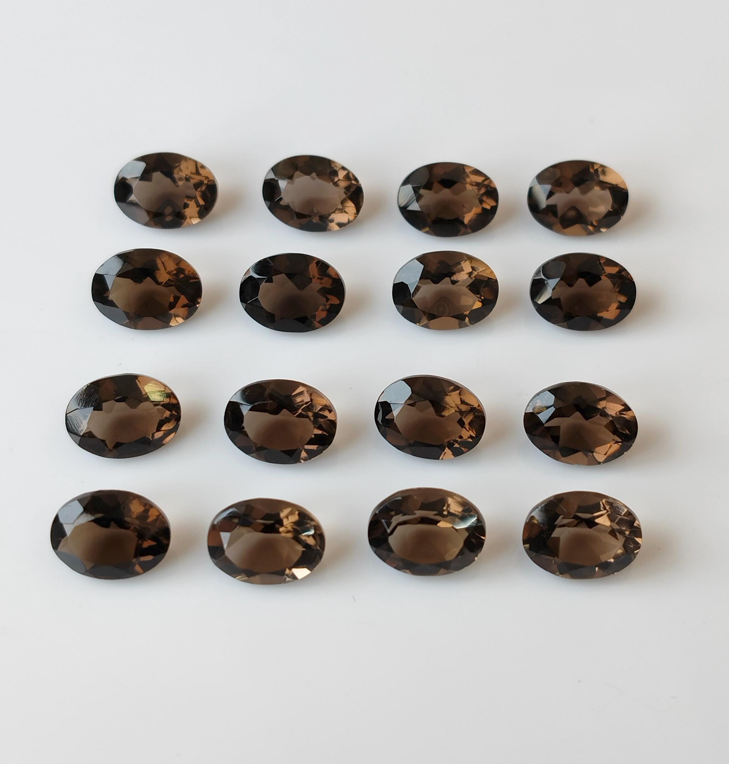 天然スモーキークォーツ オーバルファセットカット 5 x 7 mm AAA 